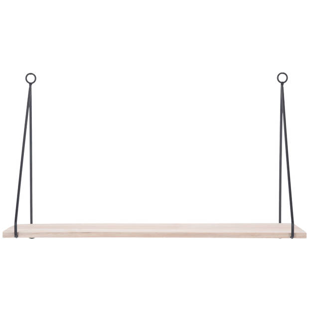 4livingz Kalmar - Houten Wandplank met metalen hangers - 15x50x1cm