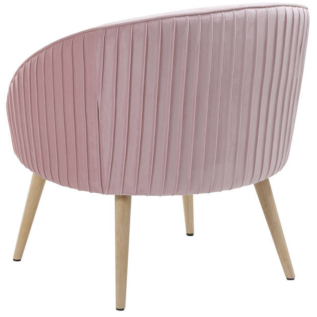 Beliani TROMSO - Fauteuil-Roze-Fluweel