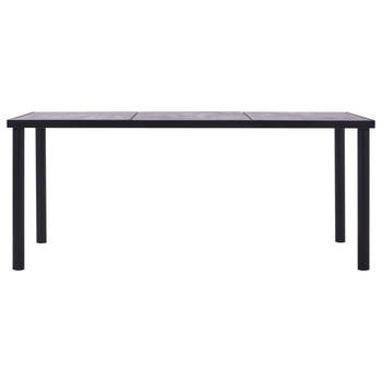 The Living Store Eettafel Modern MDF en Metalen Frame 200x100x75 cm Zwart/Betongrijs