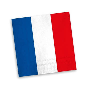 Papieren Frankrijk servetten 20 st - Feestservetten