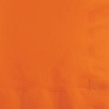 20x Papieren feest servetten oranje - Feestservetten