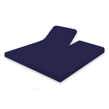 Elegance Splittopper Hoeslaken Jersey Katoen Stretch - donker blauw 180x200cm