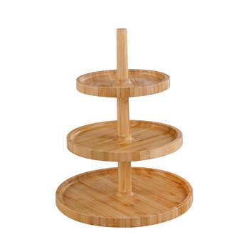 Etagère 3 laags - Hoge kwaliteit Bamboe hout - Houten hapjesschaal -