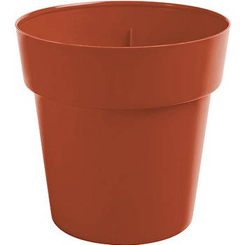 Rond terracotta plantenbakje/bloemenbakje/bloempotje Melisa 25 cm kunststof/plastic - Plantenpotten