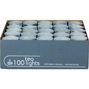 100x Theelichten wit 5 branduren in doos - Waxinelichtjes