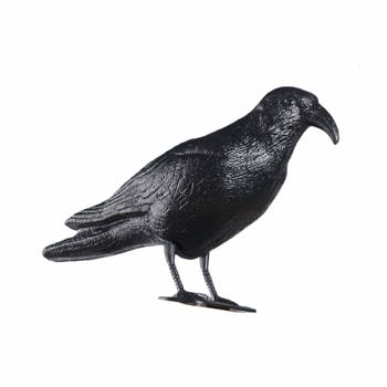 Halloween - 3x Vogelverschrikker/duivenverjager raaf/zwarte kraai plastic - Feestdecoratievoorwerp