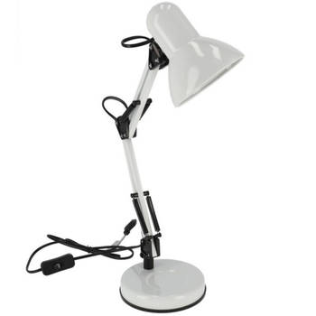 Staande bureaulamp wit 37 x 15 x 42 cm verstelbare lamp verlichting - Bureaulampen