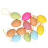 Plastic Paaseieren hangdecoratie pastel kleuren met stippen 24x stuks - Feestdecoratievoorwerp