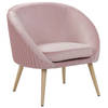 Beliani TROMSO - Fauteuil-Roze-Fluweel