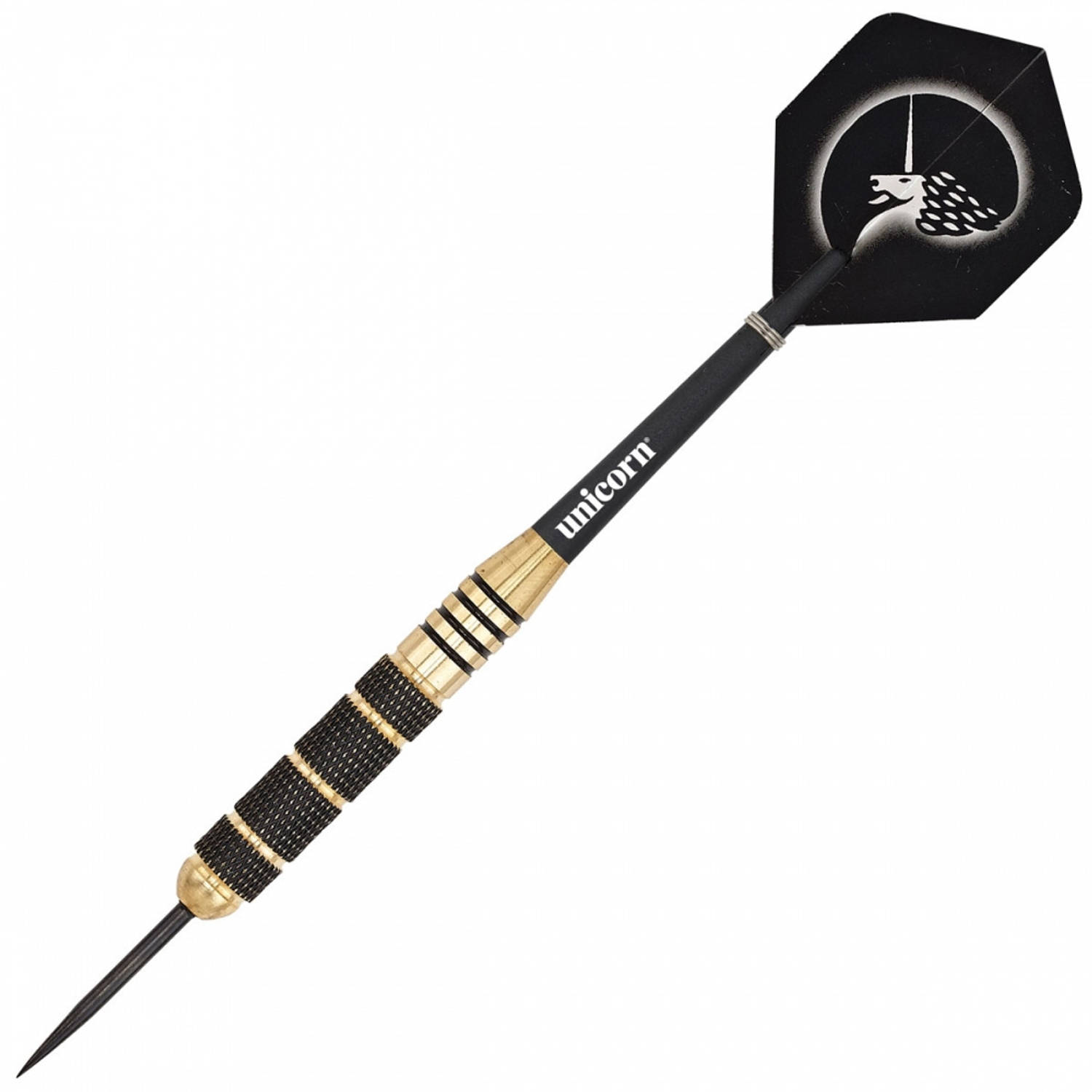 Unicorn dartpijlen Core Plus Win Brass 23g messing zwart/goud