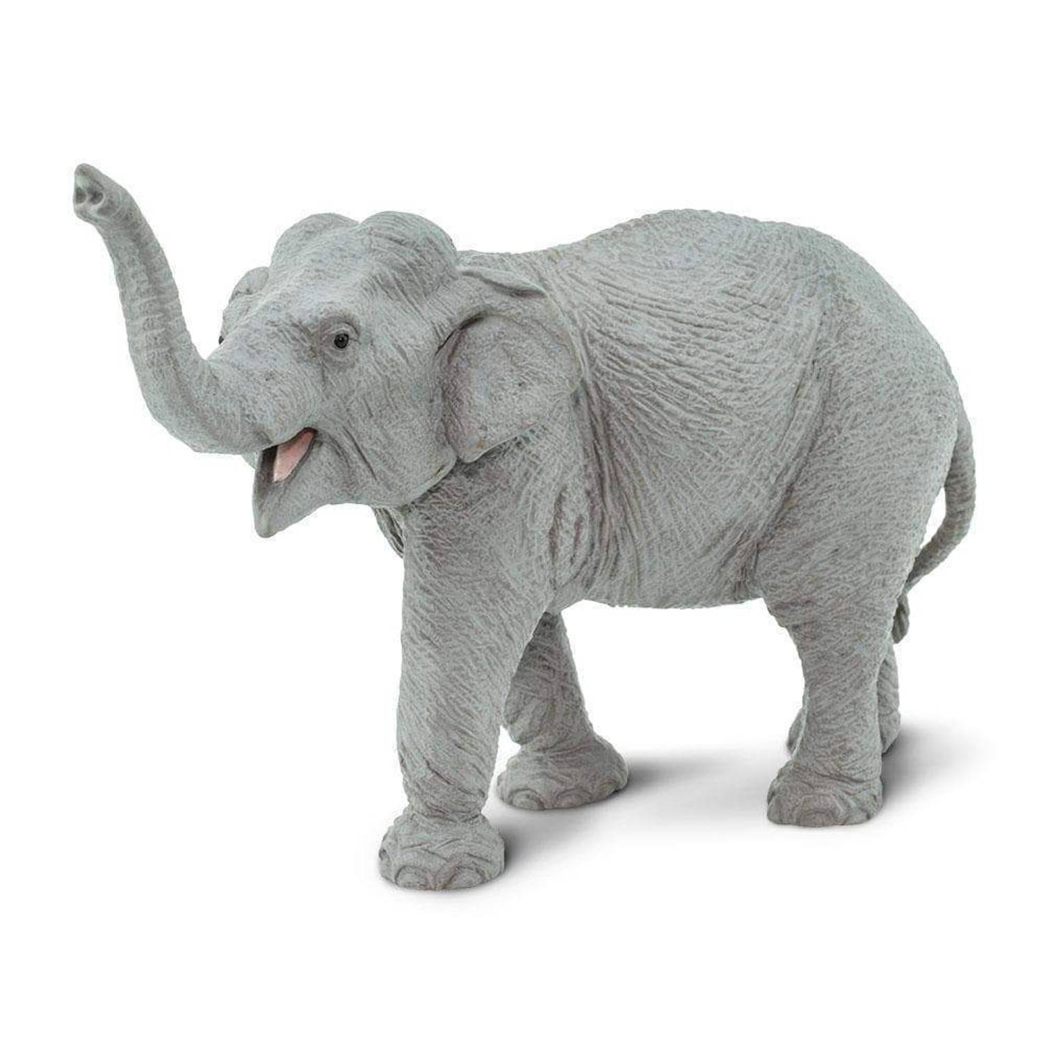 Safari wilde dieren Aziatische olifant junior 16,5 cm grijs