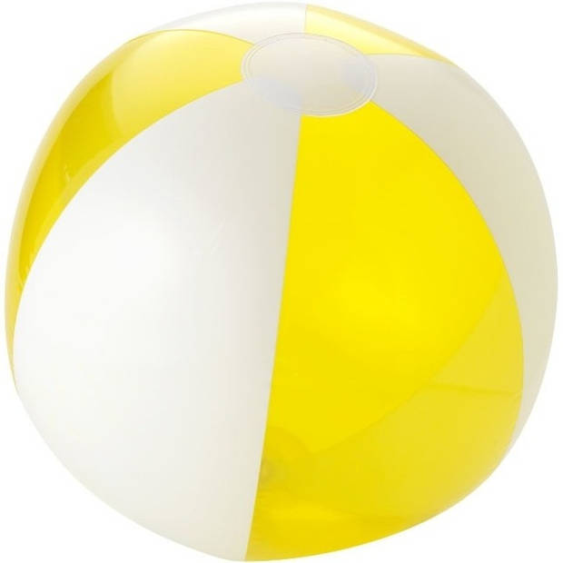 Opblaasbare strandballen geel/wit 30 cm - Strandballen