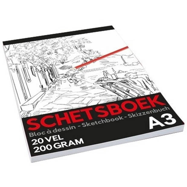 2x Schetsboeken/tekenboeken 20 bladzijdes 200 grams - Schetsboeken
