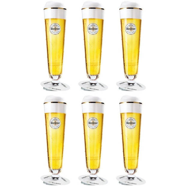 Warsteiner Bierglazen op Voet - 200 ml - 6 stuks