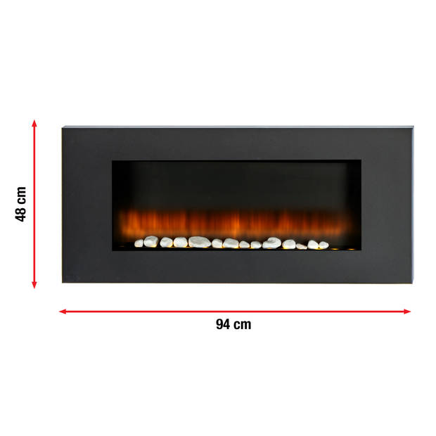 Classic Fire Sfeerhaard Elektrisch Vancouver - Electrische Haard 105,5 x 48 x 12 cm - Wandmontage