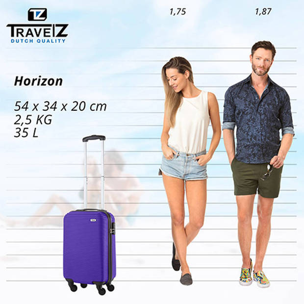 TravelZ Horizon Handbagagekoffer - 54cm Handbagage met cijferslot - Lavendel