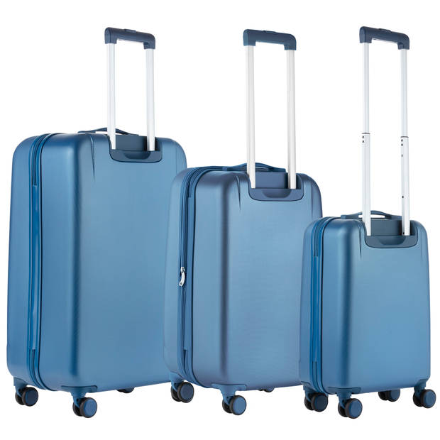 CarryOn Skyhopper kofferset – TSA Trolleyset met OKOBAN – Dubbele wielen - Blauw