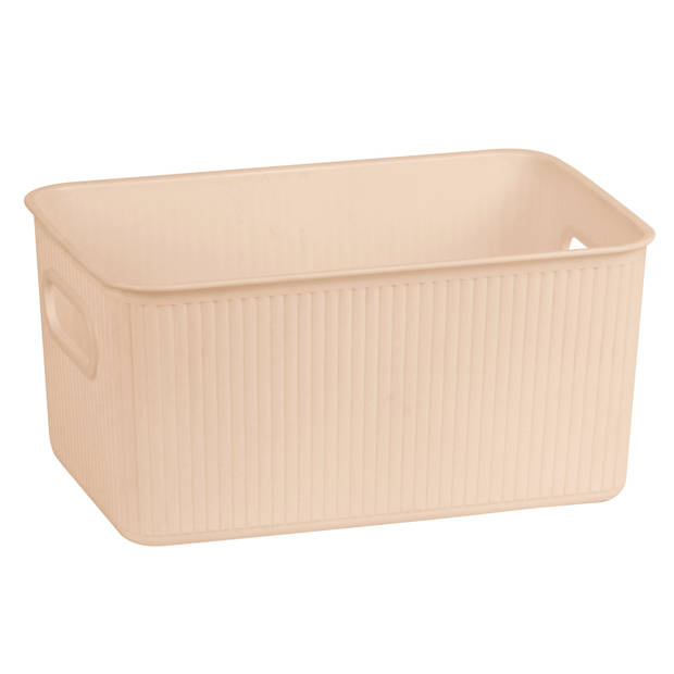 Blokker opbergbox ribbel 6L - Latte