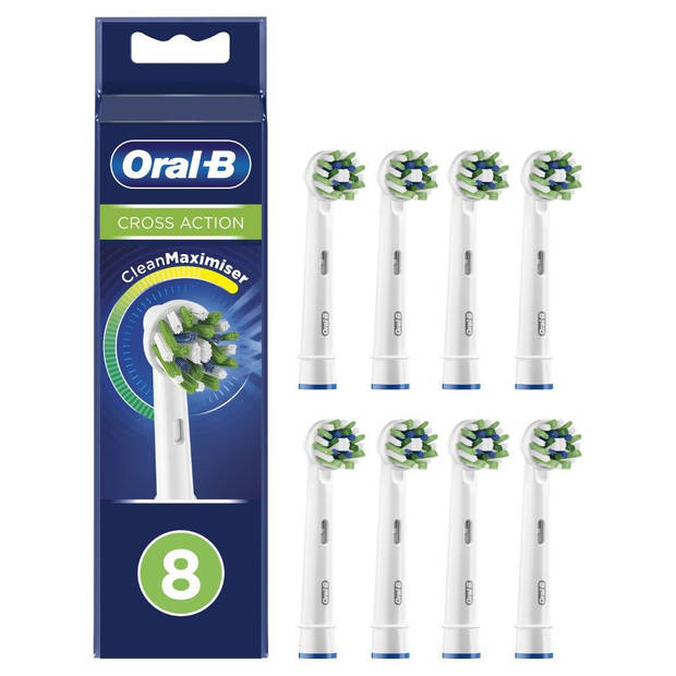 Oral-B opzetborstels CrossAction wit - 8 stuks