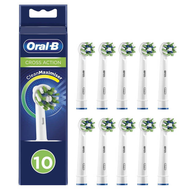 Oral-B opzetborstels CrossAction wit - 10 stuks
