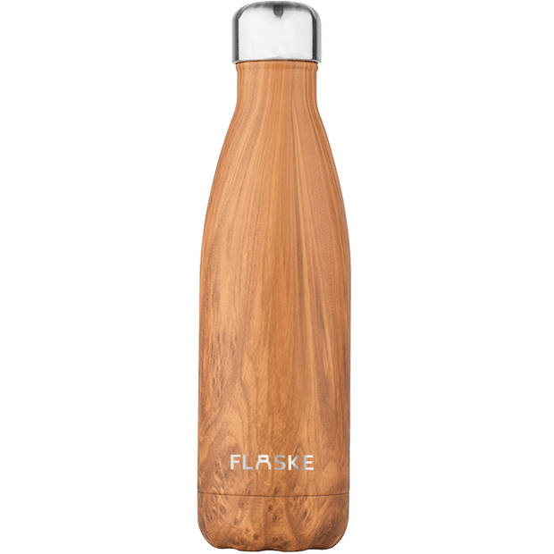 FLASKE - Bottle - 500ML/BRUIN/Dubbelwandig roestvrij staal/82