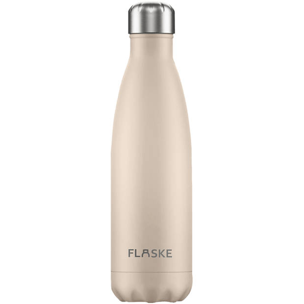 FLASKE - Bottle - 500ML/WIT/Dubbelwandig roestvrij staal/0