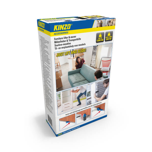 Kinzo til- en verplaatshulp - voor meubels en apparaten - max 1200 kg - meubelglijders