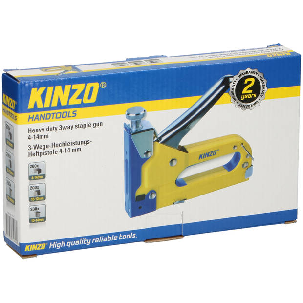 Kinzo tacker - 3-weg - 4-14mm - met nieten, krammen en spijkers