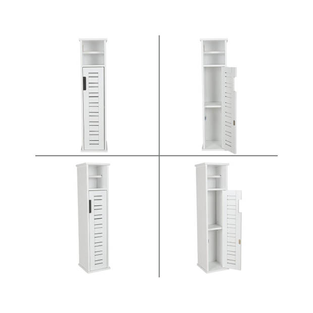 Toiletrolhouder met toiletroldispenser Miami - 18x18x75 cm - Wit