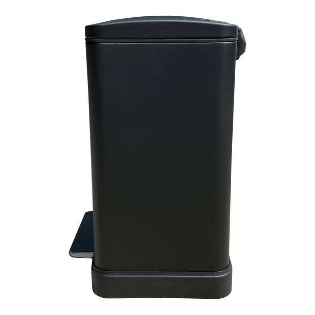 4cookz® Utah pedaal prullenbak 20L mat zwart - soft-close