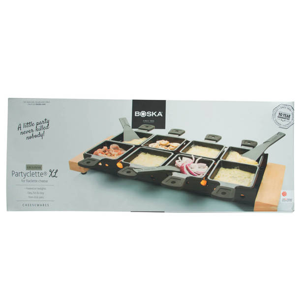 Boska Partyclette® XL - Raclette Grill Set - Zwart - 48x18 cm