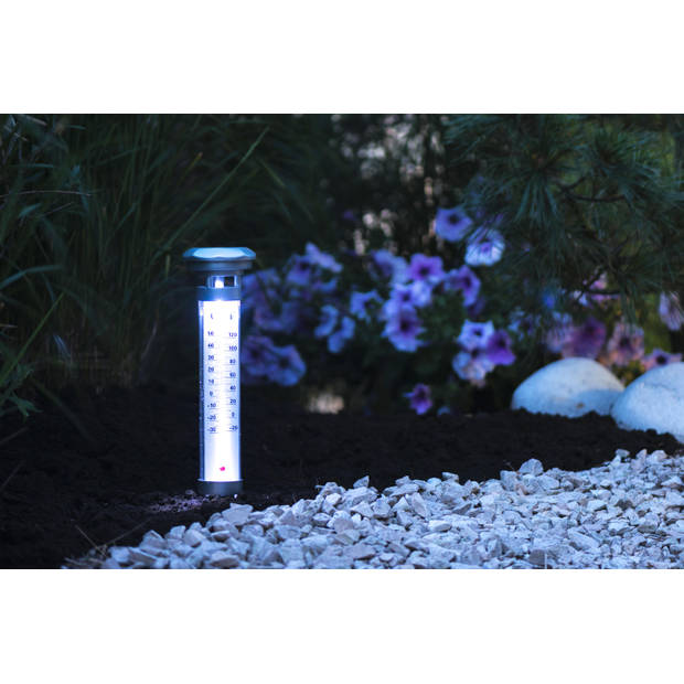 Grundig tuinlamp-thermometer - solar - 57 cm - brandtijd 6-8 uur