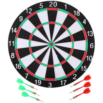 Masterdarts Dartbord - 40,5 cm - tweezijdig - met 6 darts