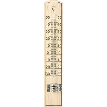 Thermometer 20 cm - hout - bruin