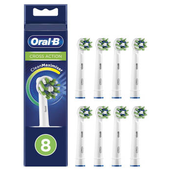 Oral-B opzetborstels CrossAction wit - 8 stuks