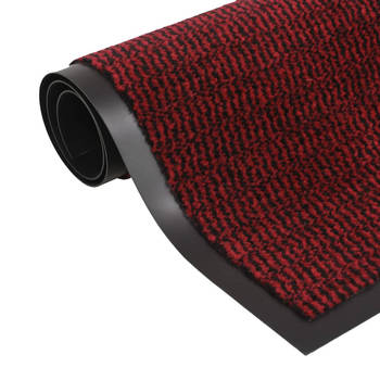 The Living Store Droogloopmat - Rood - 60 x 90 cm - Anti-slip - Getufte stof - 5.5 mm