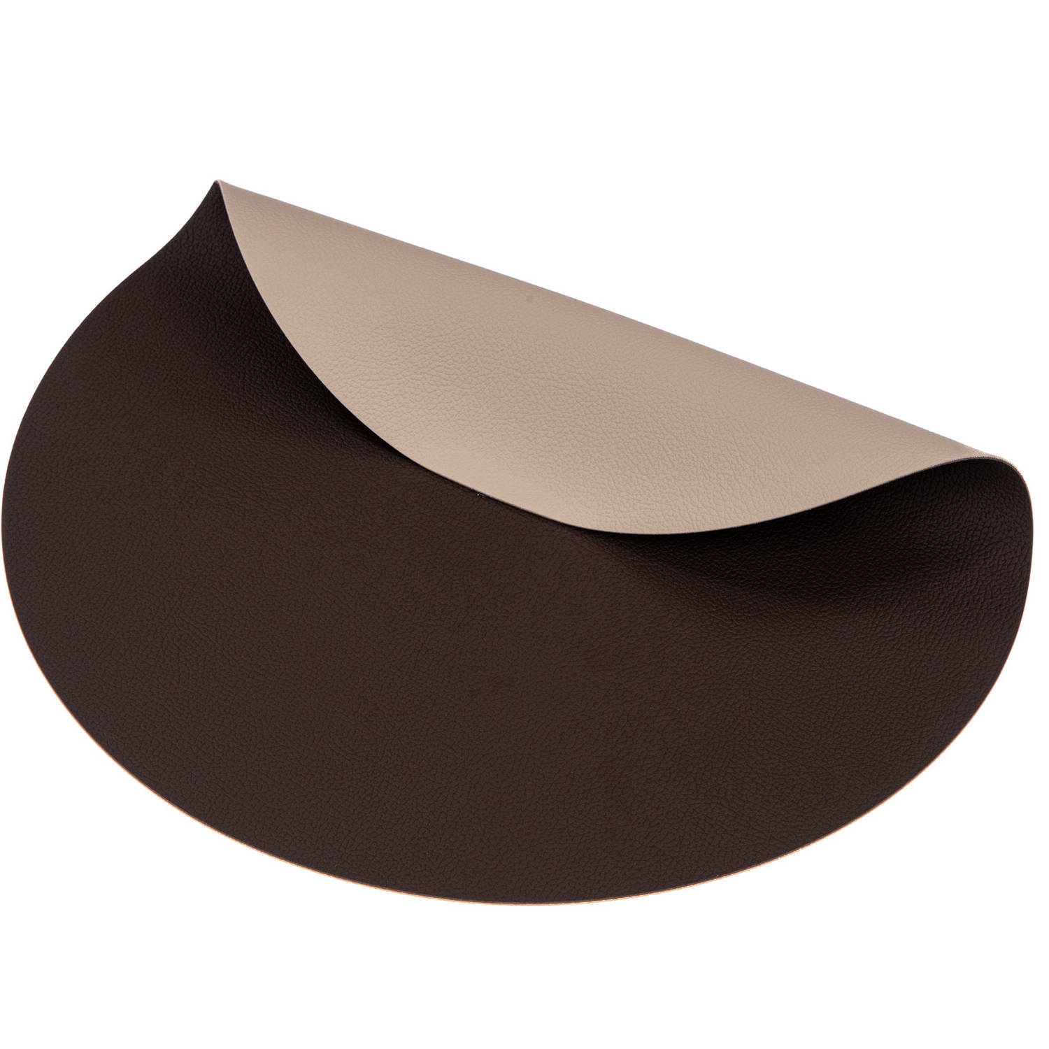 Jay Hill Placemat Rond Leer Bruin Zand ∅ 38 cm
