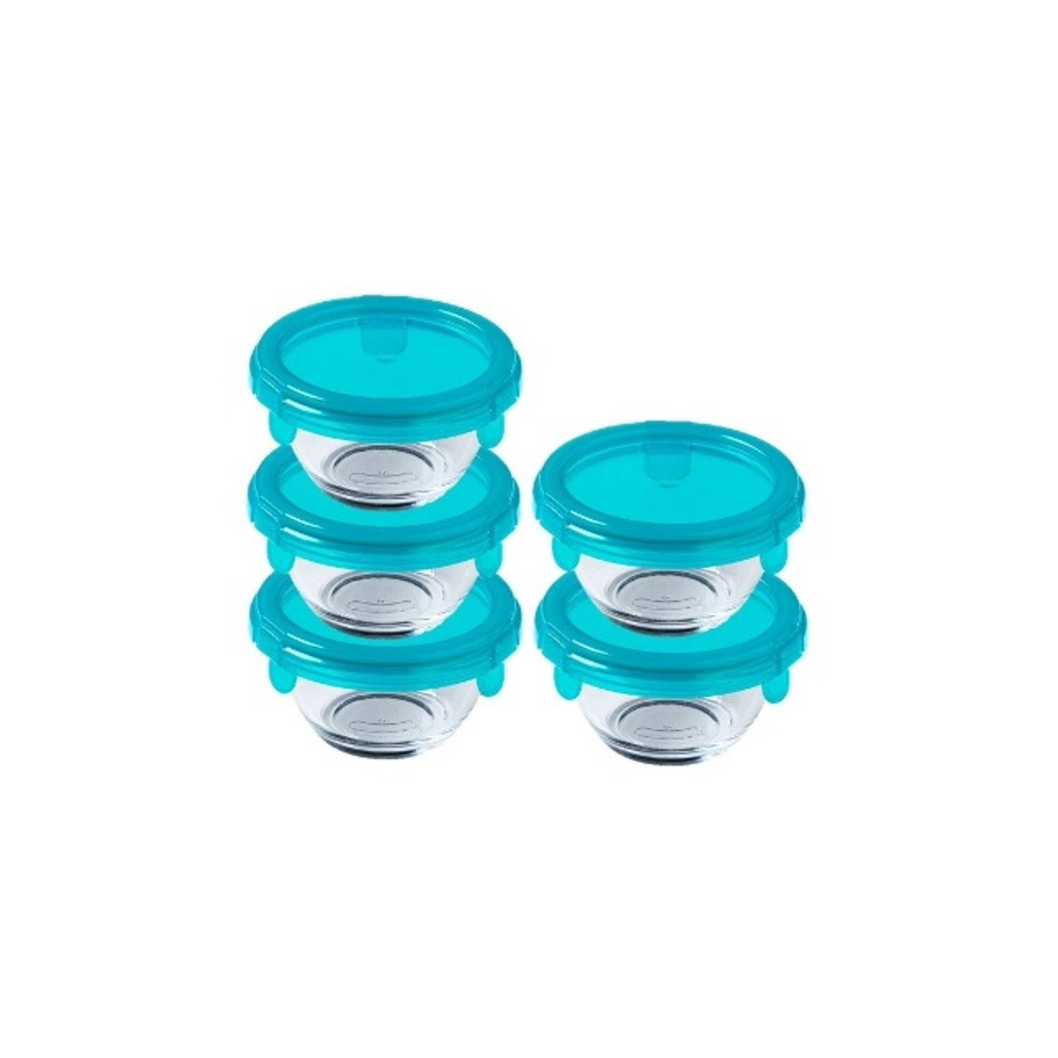 My First Pyrex Baby Voedselcontainer Set van 5 Stuks Glas Blauw Pyrex