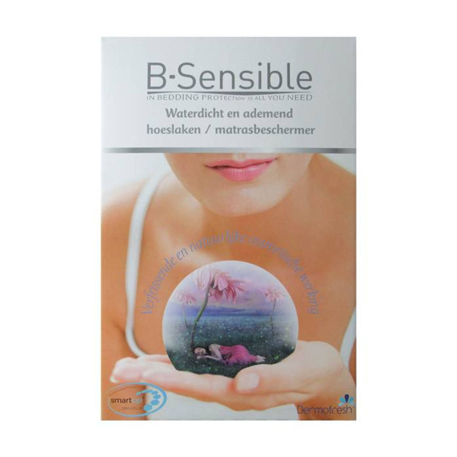 B-Sensible 2 in 1 waterdicht & ademend hoeslaken + matrasbeschermer - Wit - 90x220