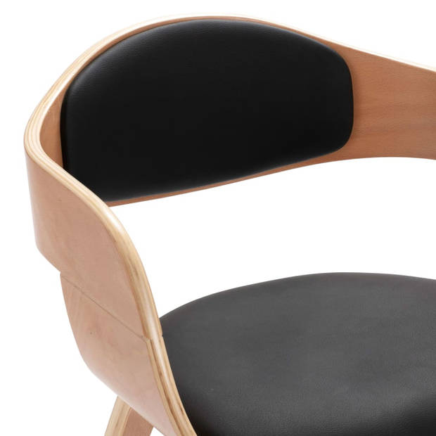 vidaXL Eetkamerstoelen 4 st gebogen hout en kunstleer