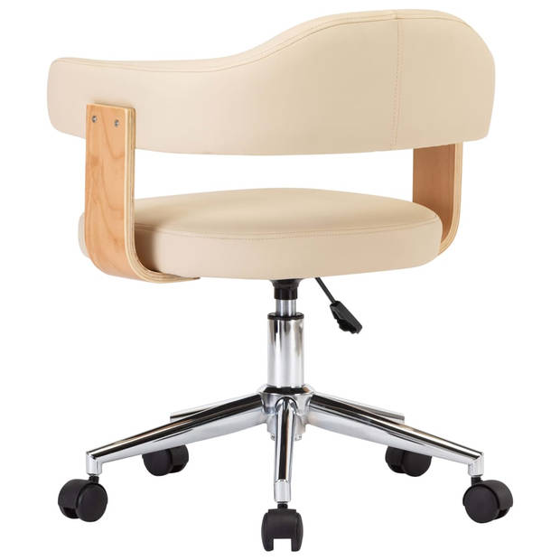 The Living Store Draaibare Eetkamerstoelen - Set van 4 - Crème - Afmetingen- 49.5 x 51.5 x (94.5-115.5) cm