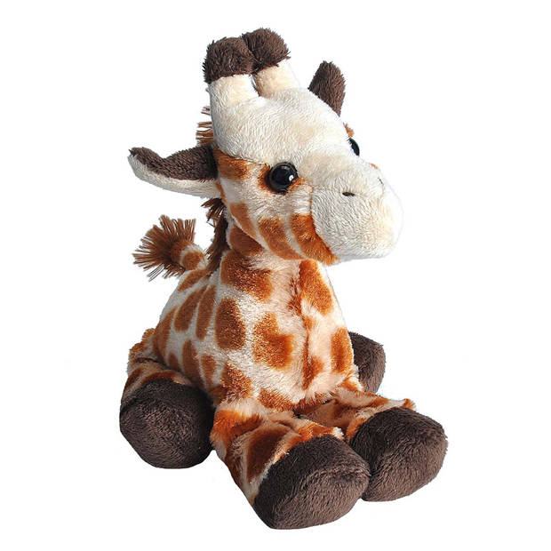 Wild Republic knuffel giraffe junior 18 cm pluche geel/bruin