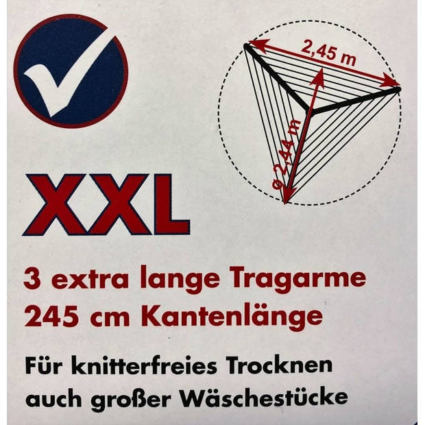 Blome Droogmolen Alustar XXL - incl. betonanker - driehoekmodel - 47m