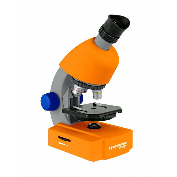 Bresser microscoop junior 22 cm staal oranje 5-delig