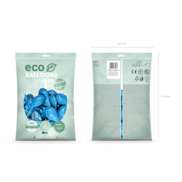 300x Lichtblauwe ballonnen 26 cm eco/biologisch afbreekbaar - Ballonnen