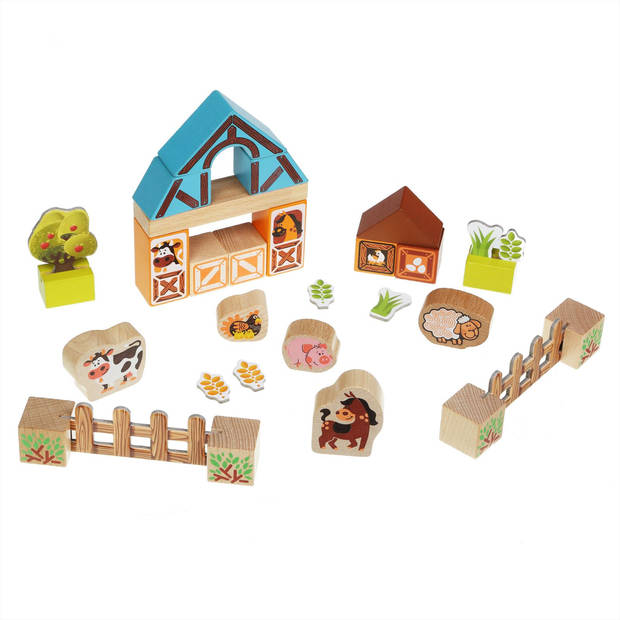 Cubika houten speelset boerderij