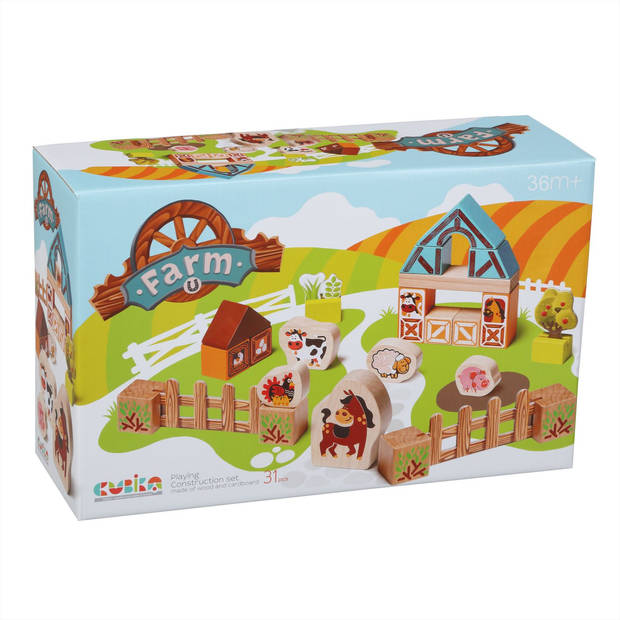Cubika houten speelset boerderij