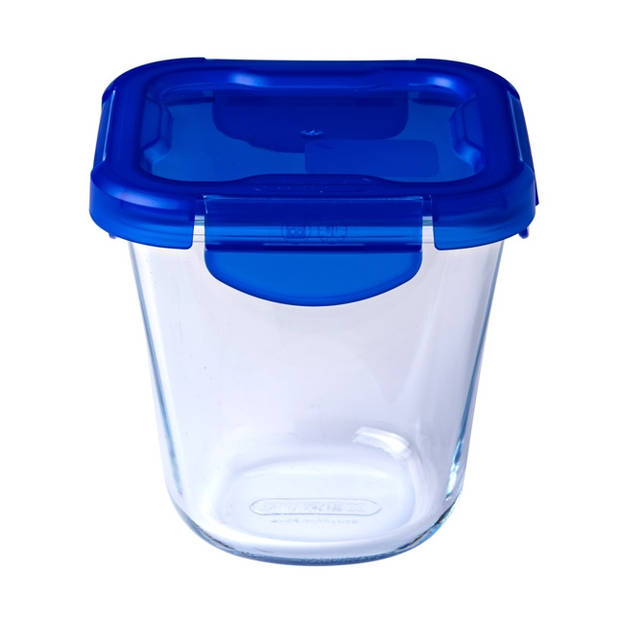 Pyrex - Cook & Go Vierkante Schaal Met Deksel - Set van 3 Stuks - Blauw - Pyrex