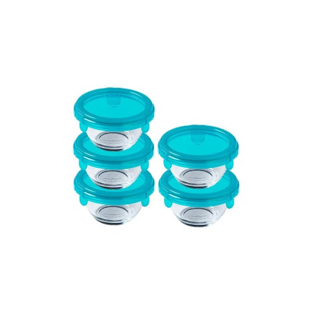 Pyrex - My First Pyrex Baby Voedselcontainer - Set van 5 Stuks - Glas - Blauw - Pyrex