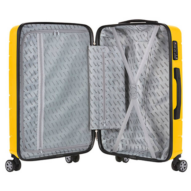 TravelZ Big Bars Kofferset 2-delig Handbagage 55cm + Grote reiskoffer 78cm Geel